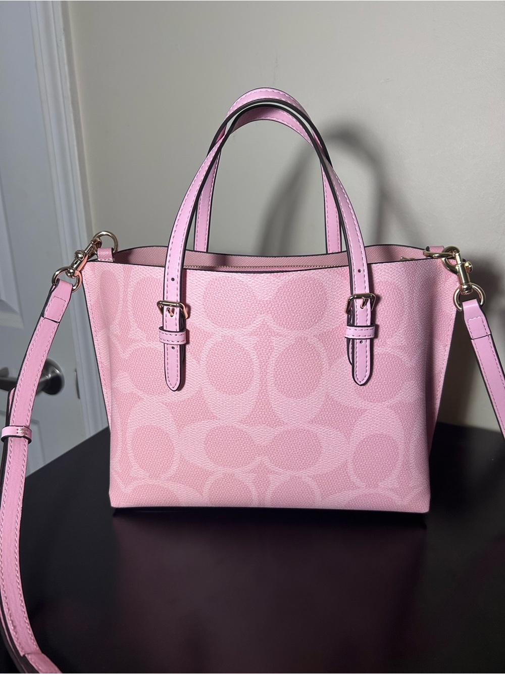 Coach Powder Pink Signature Tote Bag with Removable Strap - Picture 3 of 10